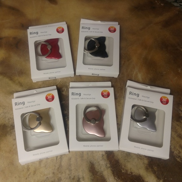  Red Cell Phone Ring Holder Grip 360° - Picture 3 of 4